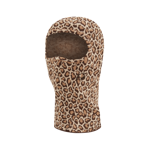 LEOPARD JACQUARD KNIT BALACLAVA [BROWN]