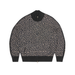 VVS LEOPARD JACQUARD KNIT ZIP UP [BLACK]