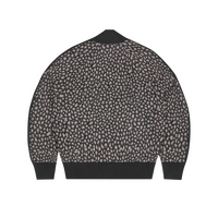 VVS LEOPARD JACQUARD KNIT ZIP UP [BLACK]