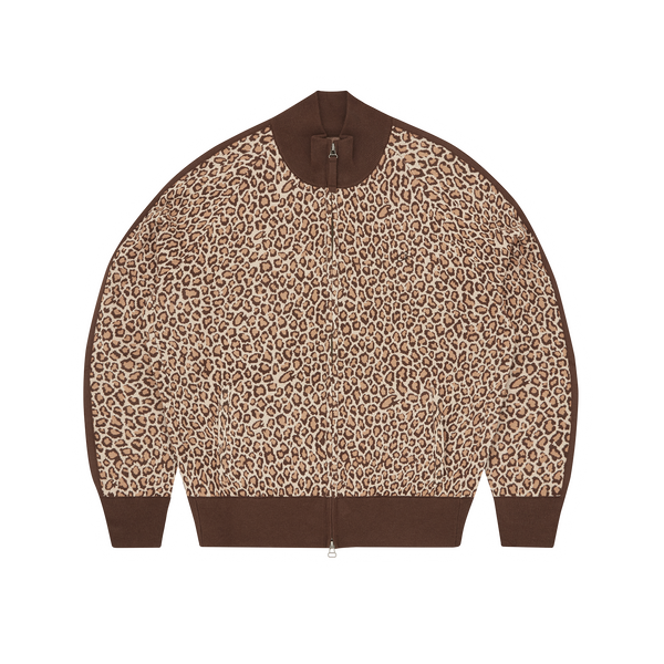 VVS LEOPARD JACQUARD KNIT ZIP UP [BROWN]