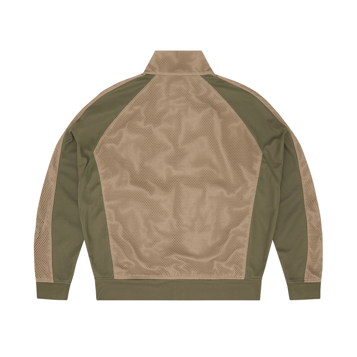 MESH PANEL TRICOT TRACK JACKET [TAN / OLIVE]