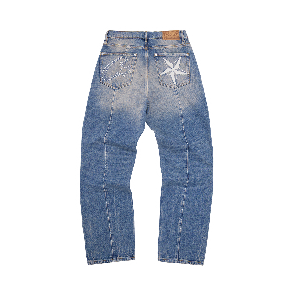STITCH DOWN BAGGY JEANS [FADED INDIGO]