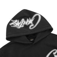 SATIN C STAR APPLIQUÉ HOODIE [BLACK]