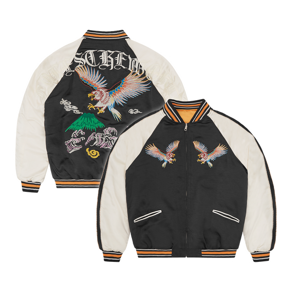 SATIN SOUVENIR REVERSIBLE JACKET [BLACK & YELLOW]