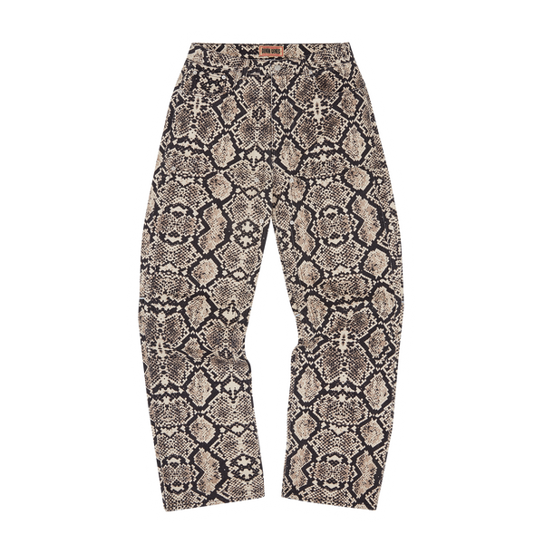 SNAKESKIN DENIM WORKWEAR PANT [BLACK/BEIGE]