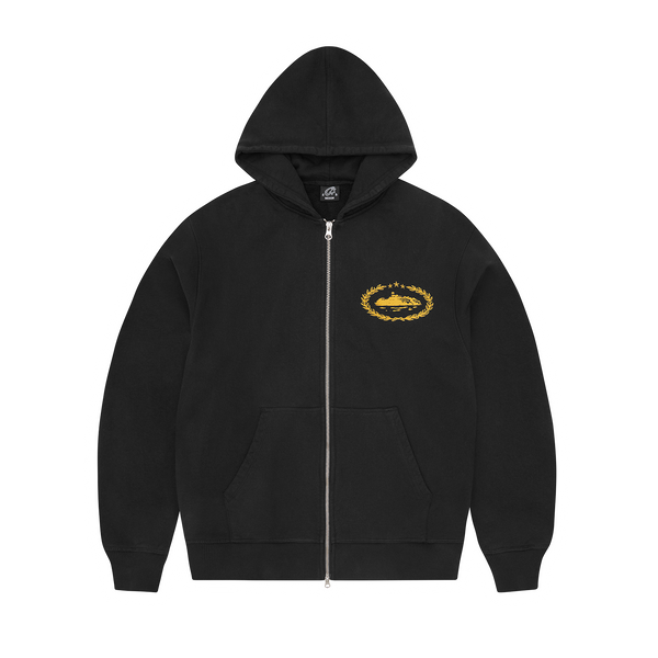 SUPERIOR ROYALE ZIP HOODIE [BLACK / YELLOW]