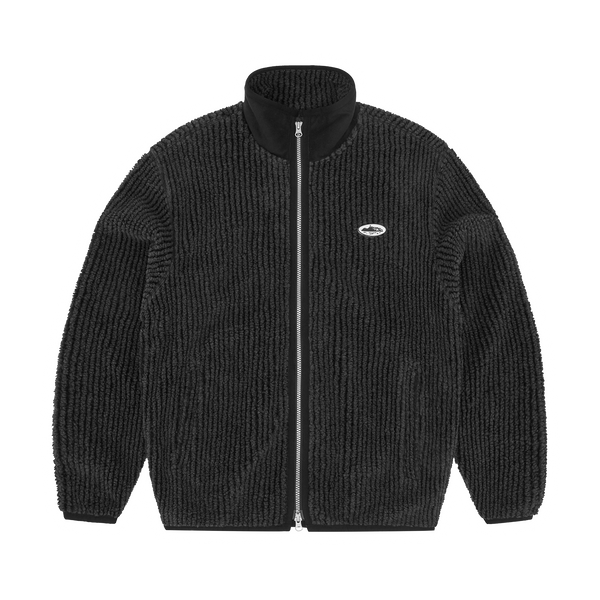 TWO TONE SHERPA FLEECE JACKET [BLACK / GREY]