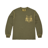 TIGER CONTRAST WAFFLE LONGSLEEVE [KHAKI]