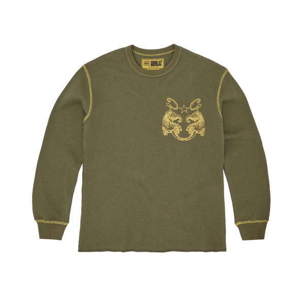 TIGER CONTRAST WAFFLE LONGSLEEVE [KHAKI]