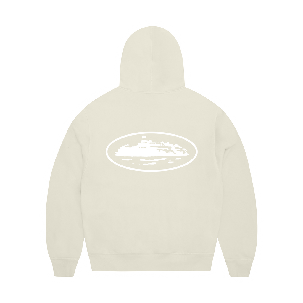 ISLAND PUFF PRINT ZIP HOODIE [OFF WHITE]
